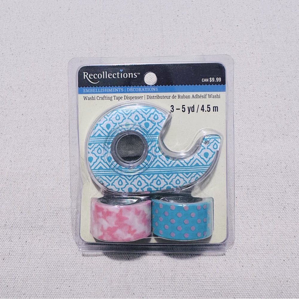 Recollections | Washi Set | Washing Crafting Tape Dispenser • Pinks & Turquoise